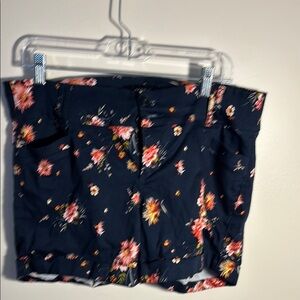 Torrid Blue Cargo Shorts with Floral Design